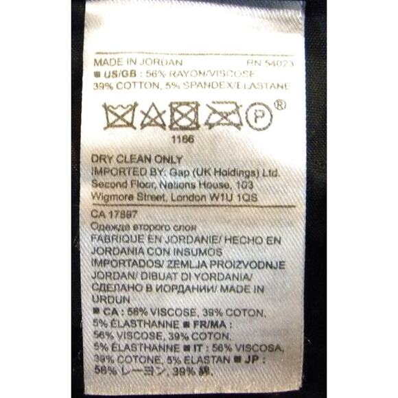 Banana Republic Women's Navy Ankle Pant Red Bold Floral Stretch Size 8 Statement - Picture 7 of 7